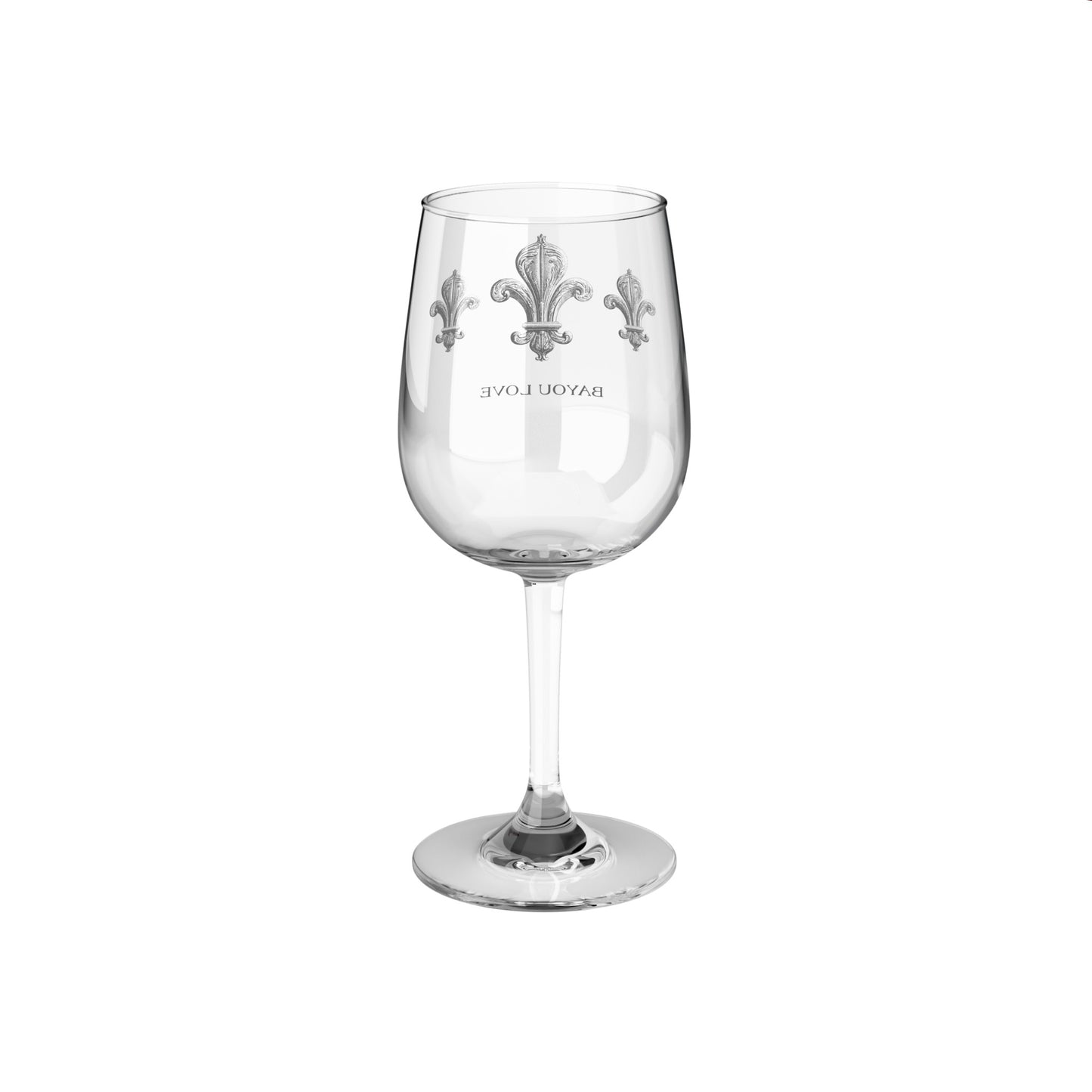 Fleur de Lis Wine Glass, 12oz